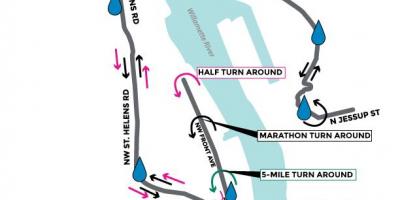 La carte de Portland marathon
